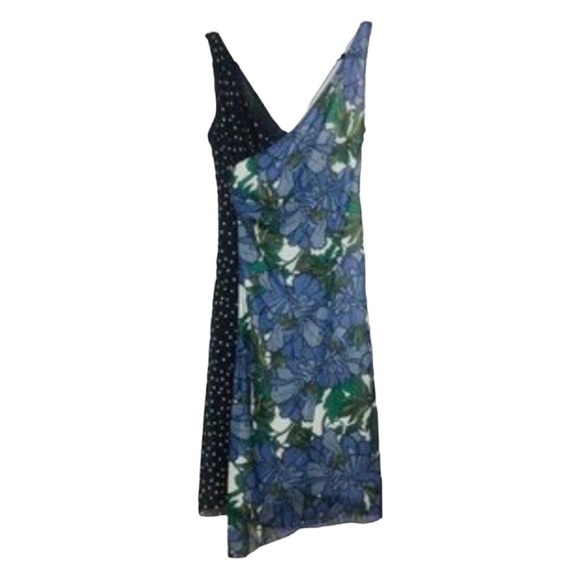 Sfw Periwinkle Black Contrasting Design Sleeveless Midi Length Dress XS - Picture 3 of 11